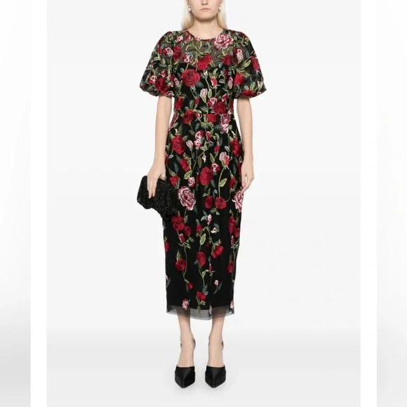 Marchesa | Dresses | Marchesa Notteroses Floral Embroidered Tulle Midi Dressus 833 Current | Poshmark Marchesa | Dresses | Marchesa Notteroses Floral Embroidered Tulle Midi Dressus 833 Current | Poshmark